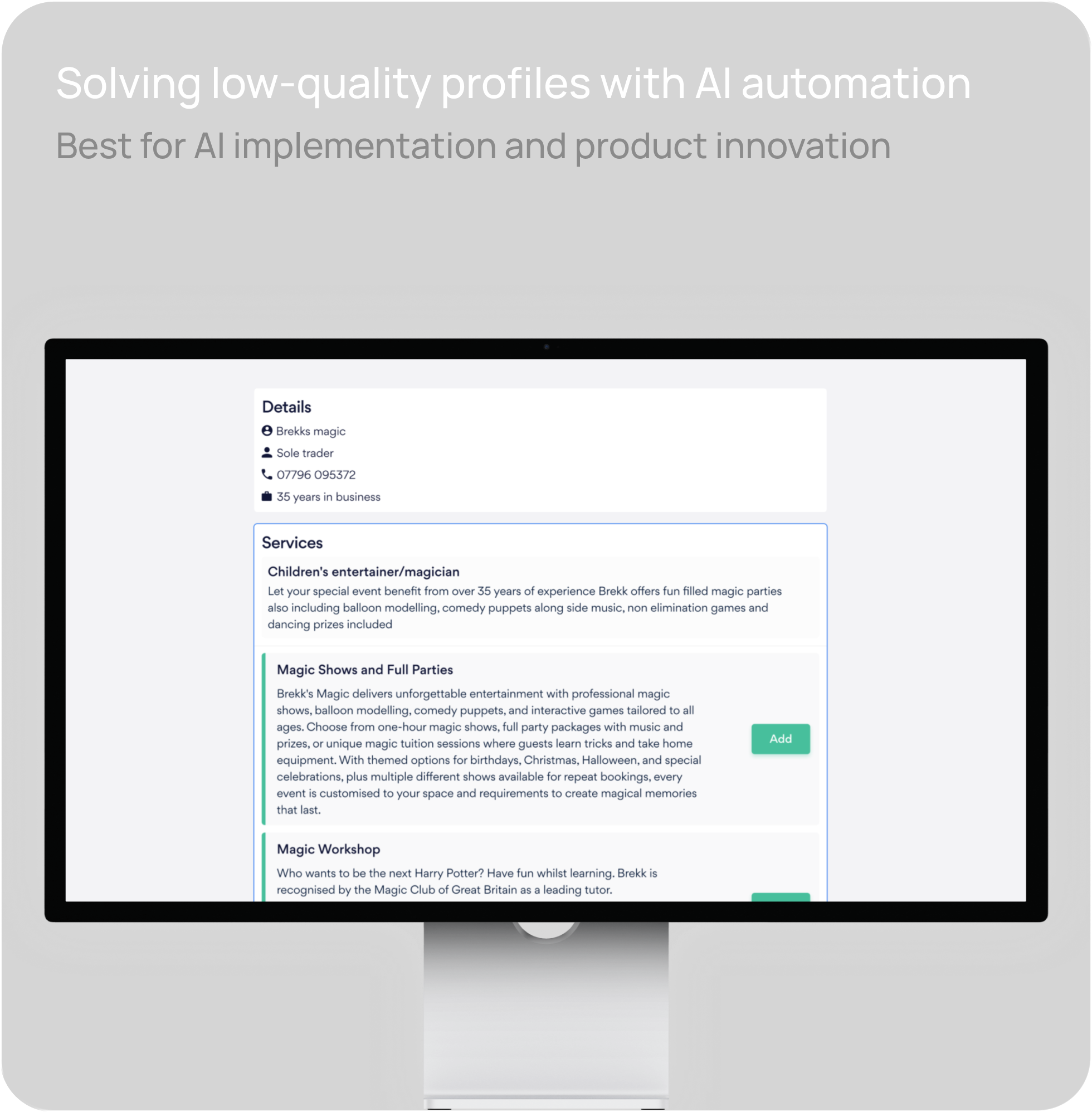 AI-powered profile creator