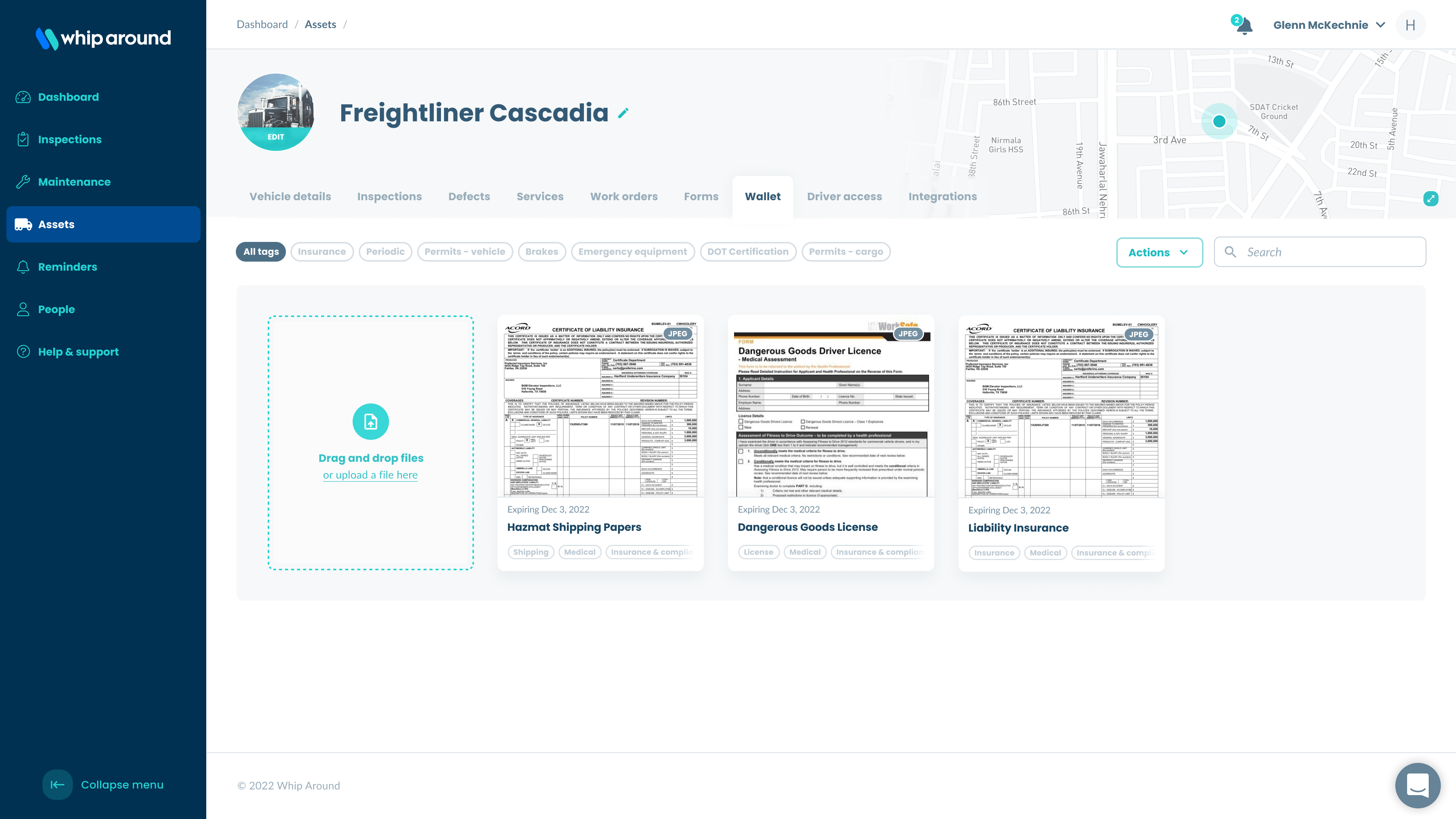 Fleet document management interface
