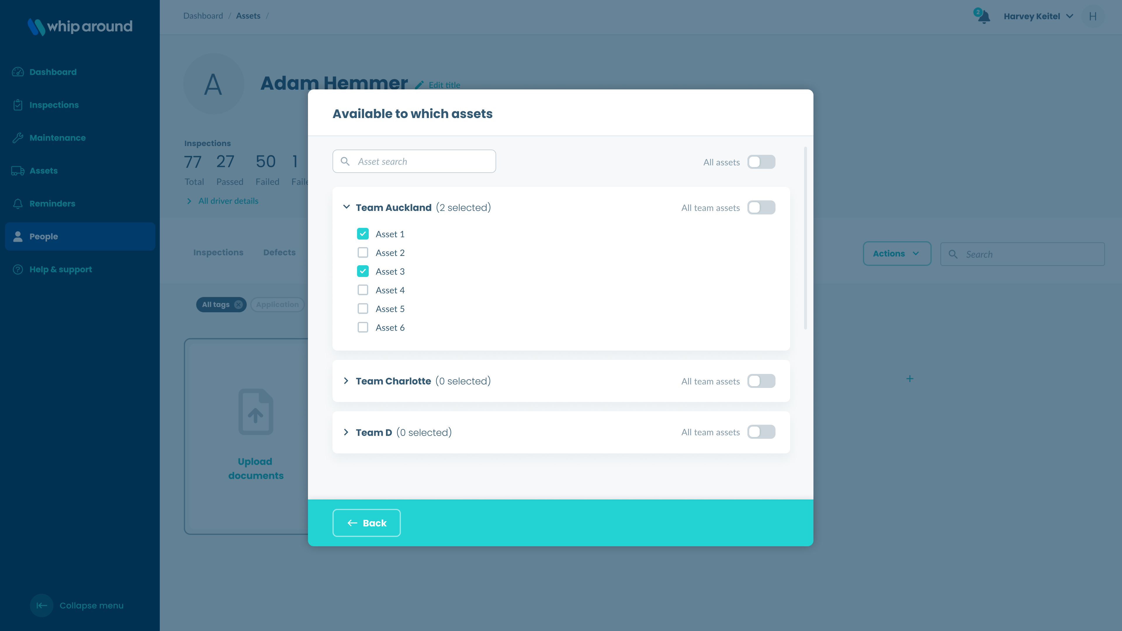 Asset assignment modal