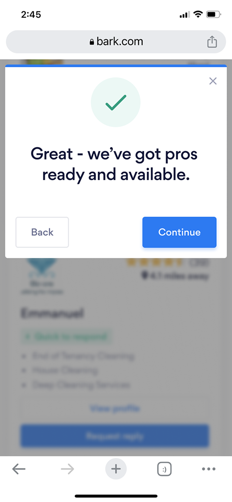 With background added showing blurred professional profile